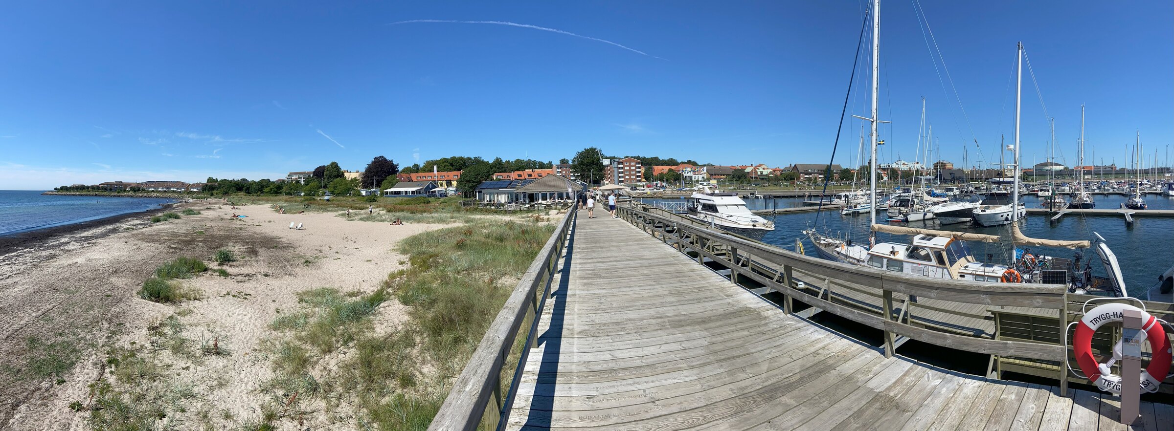 Radhuset vid Ystads Marina, korsvirkesfasad mot strandpromenaden